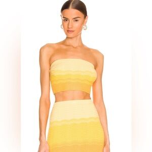 Camila Coelho Avalon Knit Top in Yellow Ombre Size X-Small